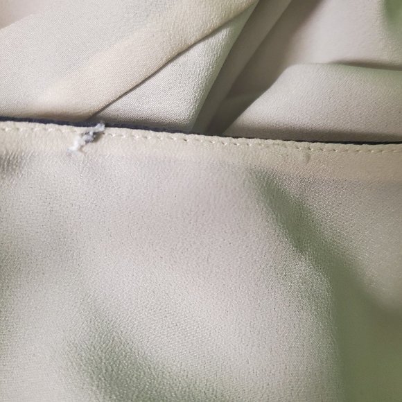 Gold Hawk Navy & Cream Lasercut Double Layer Silk Tank Top Camisole sz S - Picture 5 of 5